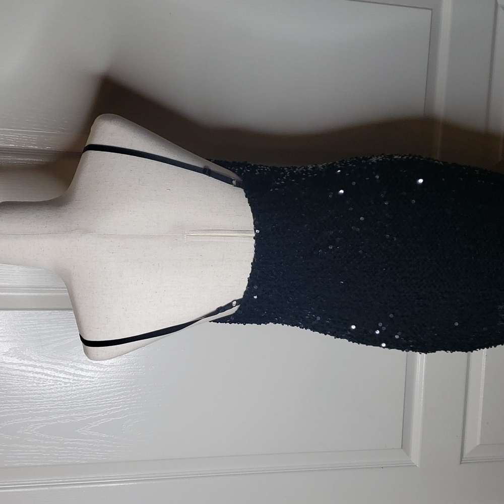 V Neck Spaghetti Adjustable Strap Sequin Dress Si… - image 5